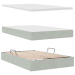 Casa si Gradina - Mobilier - Paturi si accesorii - Paturi - Pat cu saltea si LED cu saltea Gri deschis 120 x 190 cm Catifea - Infinity.ro