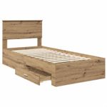 Casa si Gradina - Mobilier - Paturi si accesorii - Paturi - Cadru de pat Stejar Artizanal 100 x 200 cm Lemn compozit - Infinity.ro