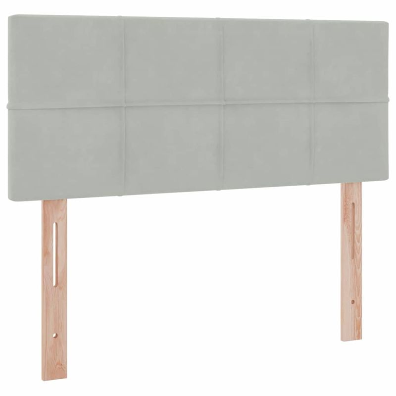 Casa si Gradina - Mobilier - Paturi si accesorii - Paturi - Pat cu saltea si LED cu saltea Gri deschis 120 x 190 cm Catifea - Infinity.ro