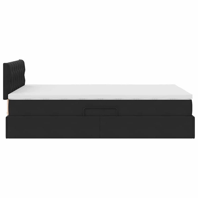 Casa si Gradina - Mobilier - Paturi si accesorii - Paturi - Pat cu saltea si LED cu saltea Negru 120 x 190 cm Catifea - Infinity.ro