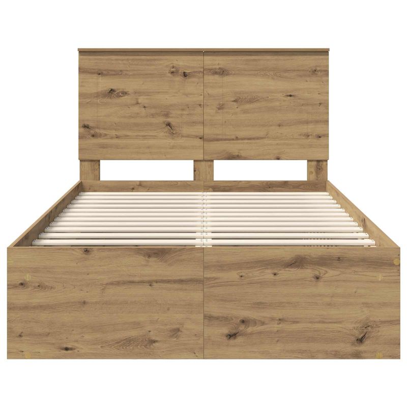 Casa si Gradina - Mobilier - Paturi si accesorii - Paturi - Cadru de pat Stejar artizanal 135 x 190 cm Lemn de pin masiv - Infinity.ro