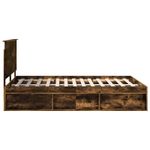 Casa si Gradina - Mobilier - Paturi si accesorii - Paturi - Cadru de pat Stejar fumuriu 140 x 190 cm Lemn de pin masiv - Infinity.ro