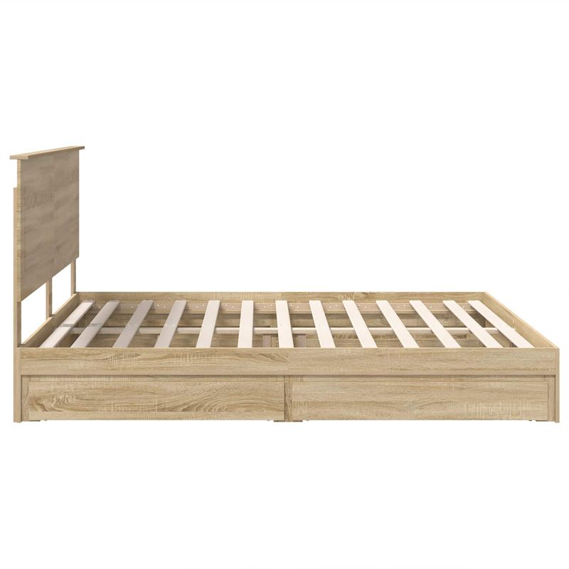 Casa si Gradina - Mobilier - Paturi si accesorii - Paturi - Pat cu storage Stejar Sonoma 180 x 200 cm Lemn compozit - Infinity.ro
