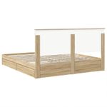 Casa si Gradina - Mobilier - Paturi si accesorii - Paturi - Pat cu storage Stejar Sonoma 180 x 200 cm Lemn compozit - Infinity.ro