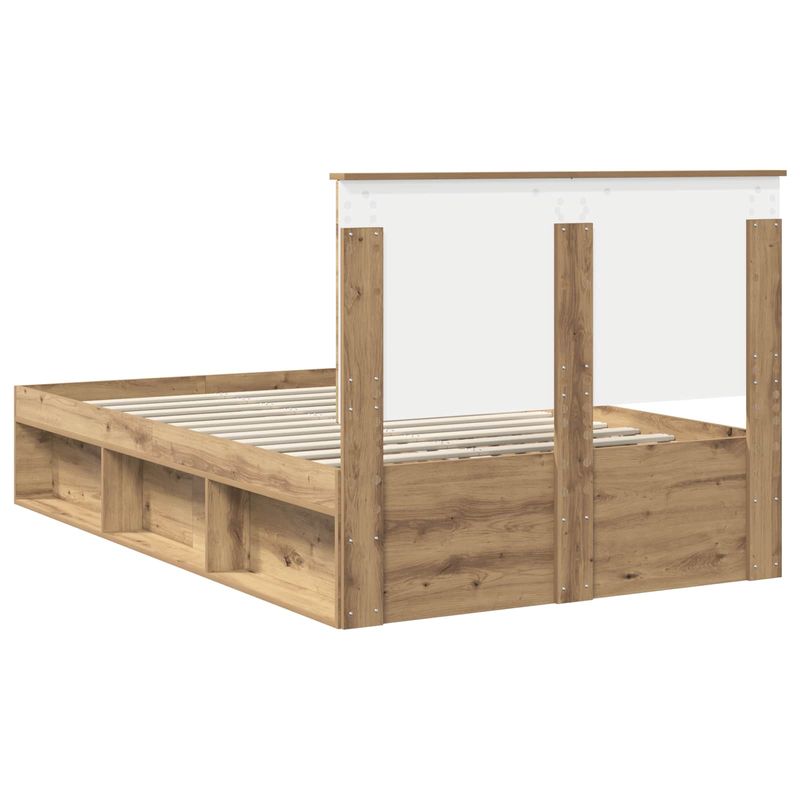 Casa si Gradina - Mobilier - Paturi si accesorii - Paturi - Cadru de pat Stejar artizanal 135 x 190 cm Lemn de pin masiv - Infinity.ro