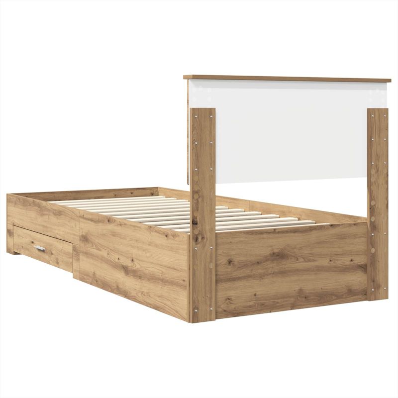 Casa si Gradina - Mobilier - Paturi si accesorii - Paturi - Cadru de pat Stejar Artizanal 100 x 200 cm Lemn compozit - Infinity.ro