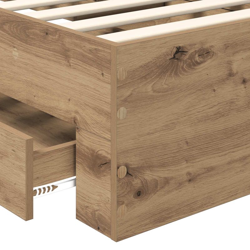 Casa si Gradina - Mobilier - Paturi si accesorii - Paturi - Cadru de pat Stejar Artizanal 100 x 200 cm Lemn compozit - Infinity.ro