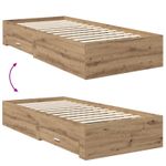 Casa si Gradina - Mobilier - Paturi si accesorii - Paturi - Cadru de pat Stejar Artizanal 100 x 200 cm Lemn compozit - Infinity.ro