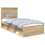 Casa si Gradina - Mobilier - Paturi si accesorii - Paturi - Cadru de pat cu headboard Sonoma 90 x 190 cm Lemn de pin masiv - Infinity.ro