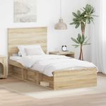 Casa si Gradina - Mobilier - Paturi si accesorii - Paturi - Cadru de pat cu headboard Sonoma 90 x 190 cm Lemn de pin masiv - Infinity.ro