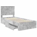Casa si Gradina - Mobilier - Paturi si accesorii - Paturi - Cadru de pat cu sertar Gri din beton 90 x 200 cm Lemn compozit - Infinity.ro