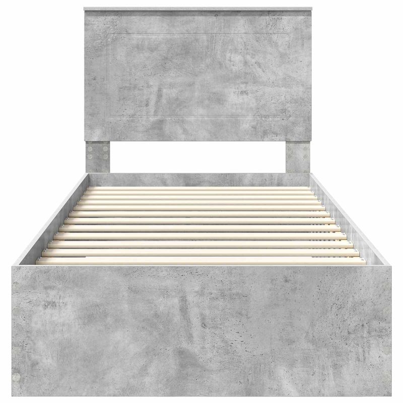 Casa si Gradina - Mobilier - Paturi si accesorii - Paturi - Cadru de pat cu sertar Gri din beton 90 x 200 cm Lemn compozit - Infinity.ro