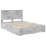 Casa si Gradina - Mobilier - Paturi si accesorii - Paturi - Cadru de pat cu sertar Gri din beton 150 x 200 cm Lemn compozit - Infinity.ro