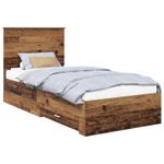 Casa si Gradina - Mobilier - Paturi si accesorii - Paturi - Cadru de pat cu headboard Lemn vechi 100 x 200 cm Lemn compozit - Infinity.ro