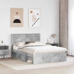 Casa si Gradina - Mobilier - Paturi si accesorii - Paturi - Cadru de pat cu headboard Beton 140 x 190 cm Lemn de pin masiv - Infinity.ro