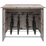 Casa si Gradina - Gradina si terasa - Casute de gradina - Shed pentru biciclete 3 pcs Maro 215 x 206 x 157 cm Metal - Infinity.ro