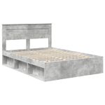 Casa si Gradina - Mobilier - Paturi si accesorii - Paturi - Cadru de pat cu headboard Beton 140 x 190 cm Lemn de pin masiv - Infinity.ro