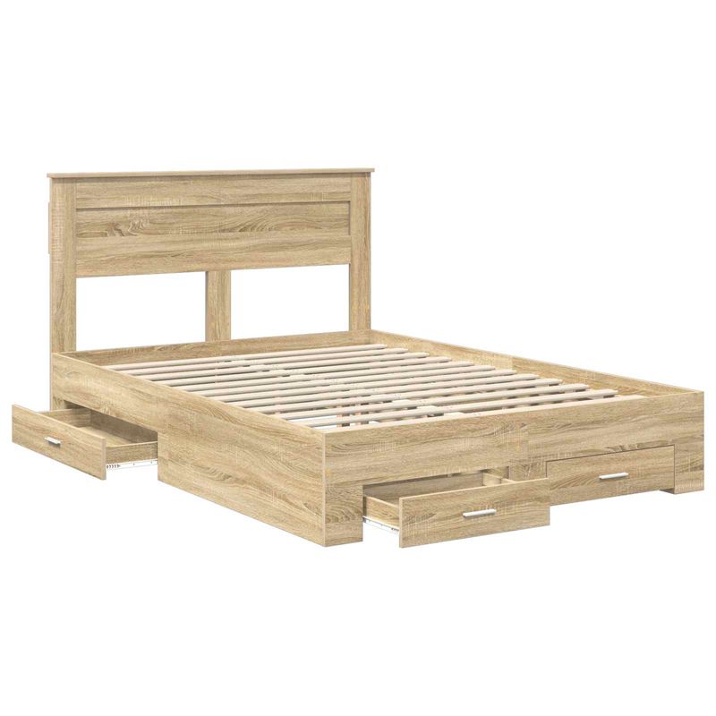Casa si Gradina - Mobilier - Paturi si accesorii - Paturi - Cadru de pat cu sertar cu headboard cu depozitare Lemn compozit - Infinity.ro