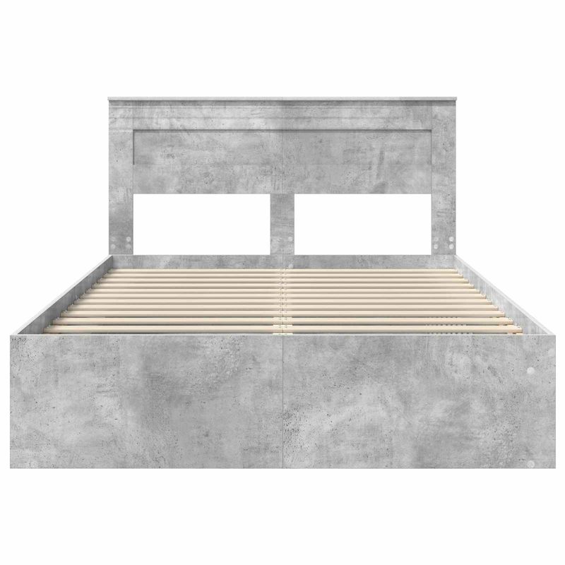Casa si Gradina - Mobilier - Paturi si accesorii - Paturi - Cadru de pat cu headboard Beton 140 x 190 cm Lemn de pin masiv - Infinity.ro