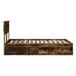 Casa si Gradina - Mobilier - Paturi si accesorii - Paturi - Cadru de pat Stejar fumuriu 135 x 190 cm Lemn de pin masiv - Infinity.ro