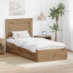 Casa si Gradina - Mobilier - Paturi si accesorii - Paturi - Cadru de pat cu sertar cu headboard cu depozitare Lemn compozit - Infinity.ro