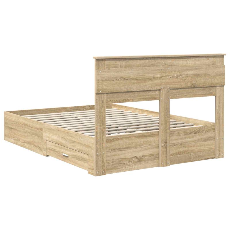 Casa si Gradina - Mobilier - Paturi si accesorii - Paturi - Cadru de pat cu sertar cu headboard cu depozitare Lemn compozit - Infinity.ro