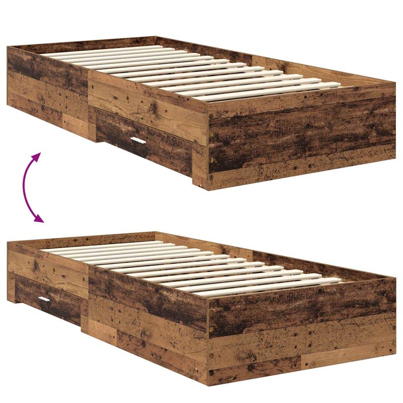 Casa si Gradina - Mobilier - Paturi si accesorii - Paturi - Cadru de pat cu headboard Lemn vechi 100 x 200 cm Lemn compozit - Infinity.ro