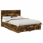 Casa si Gradina - Mobilier - Paturi si accesorii - Paturi - Cadru de pat Stejar fumuriu 150 x 200 cm Lemn compozit - Infinity.ro