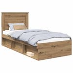 Casa si Gradina - Mobilier - Paturi si accesorii - Paturi - Cadru de pat Stejar artizanal 90 x 190 cm Lemn de pin masiv - Infinity.ro
