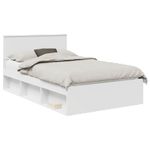 Casa si Gradina - Mobilier - Paturi si accesorii - Paturi - Cadru de pat cu headboard Alb 120 x 190 cm Lemn de pin masiv - Infinity.ro