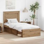Casa si Gradina - Mobilier - Paturi si accesorii - Paturi - Cadru de pat Stejar artizanal 90 x 190 cm Lemn de pin masiv - Infinity.ro
