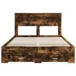 Casa si Gradina - Mobilier - Paturi si accesorii - Paturi - Cadru de pat Stejar fumuriu 150 x 200 cm Lemn compozit - Infinity.ro