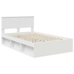 Casa si Gradina - Mobilier - Paturi si accesorii - Paturi - Cadru de pat cu headboard Alb 120 x 190 cm Lemn de pin masiv - Infinity.ro