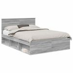 Casa si Gradina - Mobilier - Paturi si accesorii - Paturi - Cadru de pat Gri Sonoma 140 x 190 cm Lemn de pin masiv - Infinity.ro