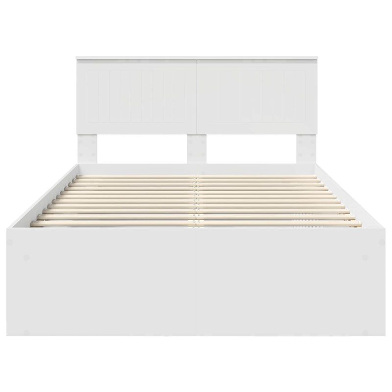 Casa si Gradina - Mobilier - Paturi si accesorii - Paturi - Cadru de pat cu headboard Alb 120 x 190 cm Lemn de pin masiv - Infinity.ro