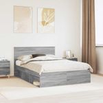 Casa si Gradina - Mobilier - Paturi si accesorii - Paturi - Cadru de pat Gri Sonoma 140 x 190 cm Lemn de pin masiv - Infinity.ro
