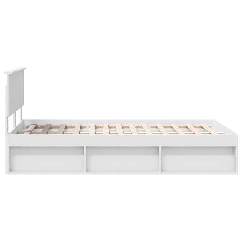 Casa si Gradina - Mobilier - Paturi si accesorii - Paturi - Cadru de pat cu headboard Alb 120 x 190 cm Lemn de pin masiv - Infinity.ro