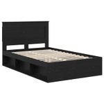 Casa si Gradina - Mobilier - Paturi si accesorii - Paturi - Cadru de pat cu headboard Negru 135 x 190 cm Lemn de pin masiv - Infinity.ro