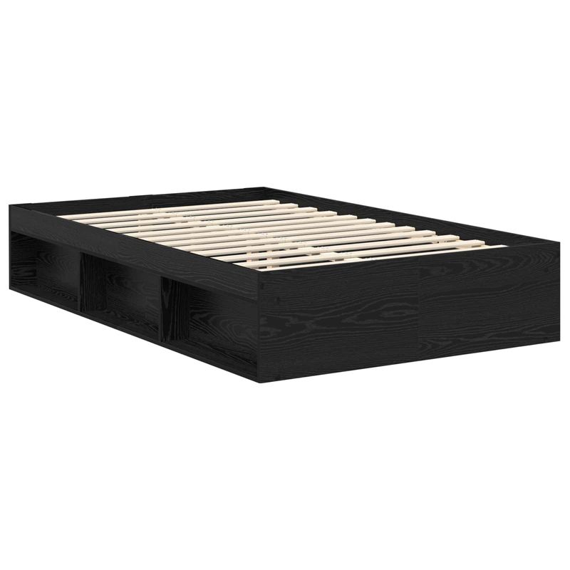 Casa si Gradina - Mobilier - Paturi si accesorii - Paturi - Cadru de pat cu headboard Negru 135 x 190 cm Lemn de pin masiv - Infinity.ro