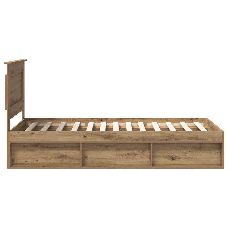 Casa si Gradina - Mobilier - Paturi si accesorii - Paturi - Cadru de pat Stejar artizanal 90 x 190 cm Lemn de pin masiv - Infinity.ro