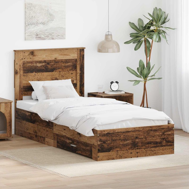 Casa si Gradina - Mobilier - Paturi si accesorii - Paturi - Cadru de pat cu sertar cu headboard cu depozitare Lemn compozit - Infinity.ro