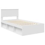 Casa si Gradina - Mobilier - Paturi si accesorii - Paturi - Cadru de pat cu headboard Alb 100 x 200 cm Lemn de pin masiv - Infinity.ro