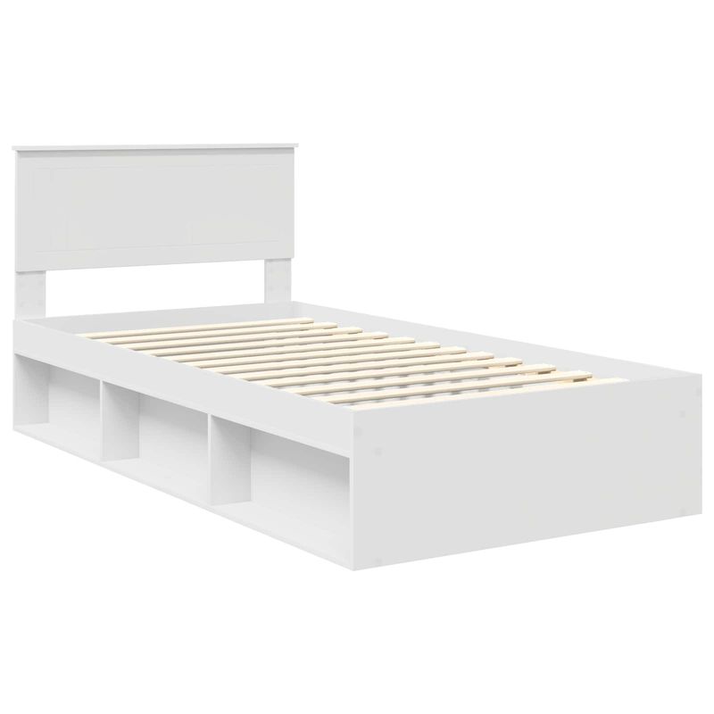 Casa si Gradina - Mobilier - Paturi si accesorii - Paturi - Cadru de pat cu headboard Alb 100 x 200 cm Lemn de pin masiv - Infinity.ro