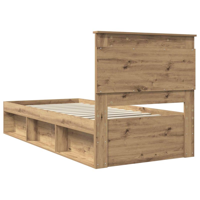 Casa si Gradina - Mobilier - Paturi si accesorii - Paturi - Cadru de pat Stejar artizanal 90 x 190 cm Lemn de pin masiv - Infinity.ro