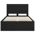 Casa si Gradina - Mobilier - Paturi si accesorii - Paturi - Cadru de pat cu headboard Negru 135 x 190 cm Lemn de pin masiv - Infinity.ro