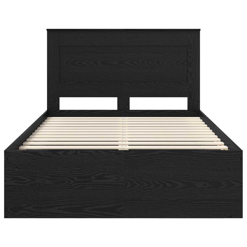 Casa si Gradina - Mobilier - Paturi si accesorii - Paturi - Cadru de pat cu headboard Negru 135 x 190 cm Lemn de pin masiv - Infinity.ro