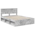Casa si Gradina - Mobilier - Paturi si accesorii - Paturi - Cadru de pat cu headboard Beton 140 x 190 cm Lemn de pin masiv - Infinity.ro