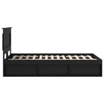 Casa si Gradina - Mobilier - Paturi si accesorii - Paturi - Cadru de pat cu headboard Negru 135 x 190 cm Lemn de pin masiv - Infinity.ro