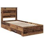 Casa si Gradina - Mobilier - Paturi si accesorii - Paturi - Cadru de pat cu sertar cu headboard cu depozitare Lemn compozit - Infinity.ro