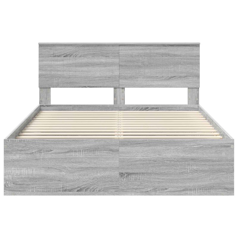 Casa si Gradina - Mobilier - Paturi si accesorii - Paturi - Cadru de pat Gri Sonoma 140 x 190 cm Lemn de pin masiv - Infinity.ro